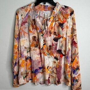 Venus Floral Print Women's Top - Multicolor